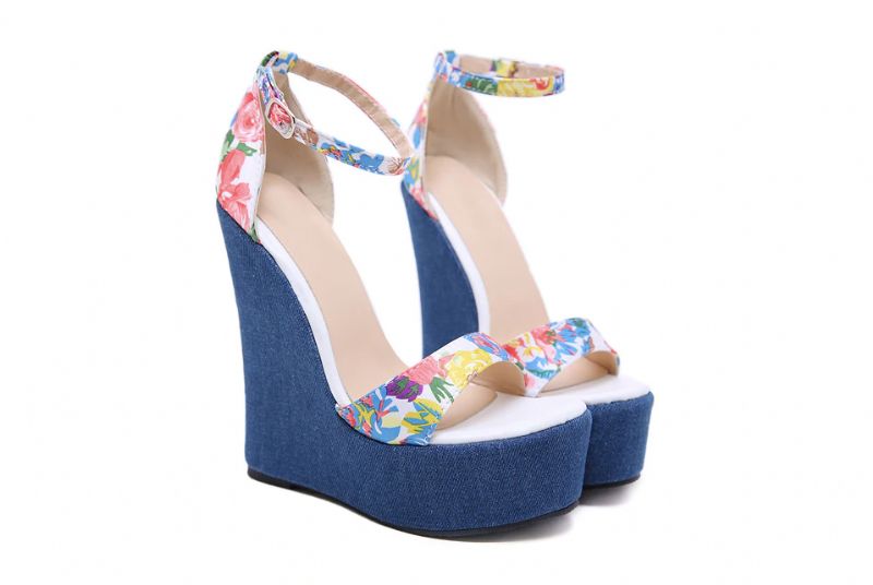 Cynthia Dames Wedges - Blauw