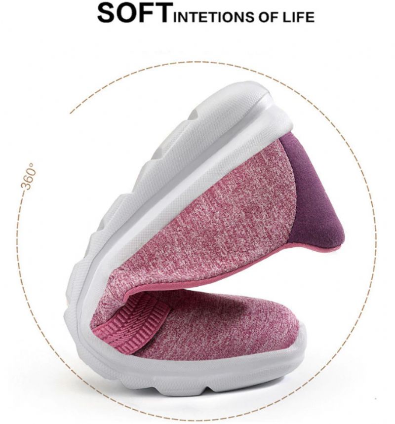 Dagelijkse Dames Zachte Ademende Mesh Casual Platte Loafers Schoenen - Roze