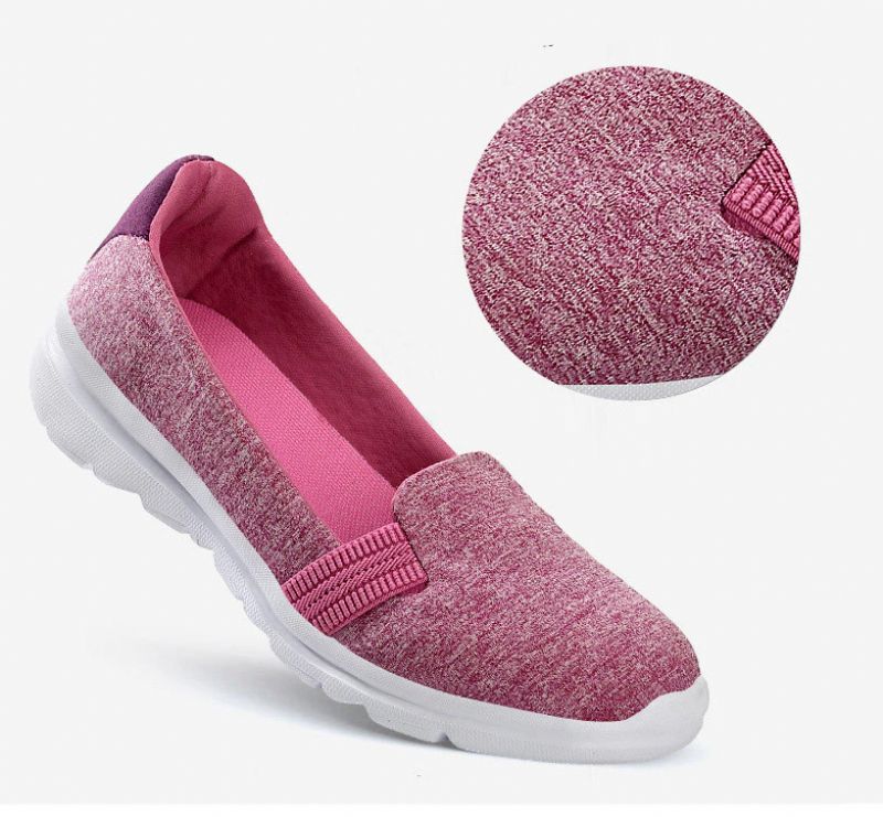 Dagelijkse Dames Zachte Ademende Mesh Casual Platte Loafers Schoenen - Roze