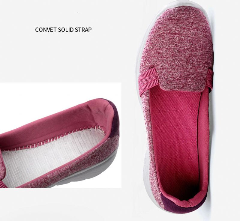 Dagelijkse Dames Zachte Ademende Mesh Casual Platte Loafers Schoenen - Roze