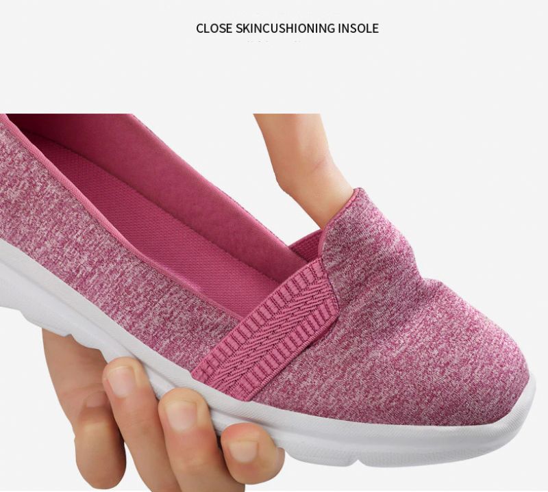Dagelijkse Dames Zachte Ademende Mesh Casual Platte Loafers Schoenen - Roze