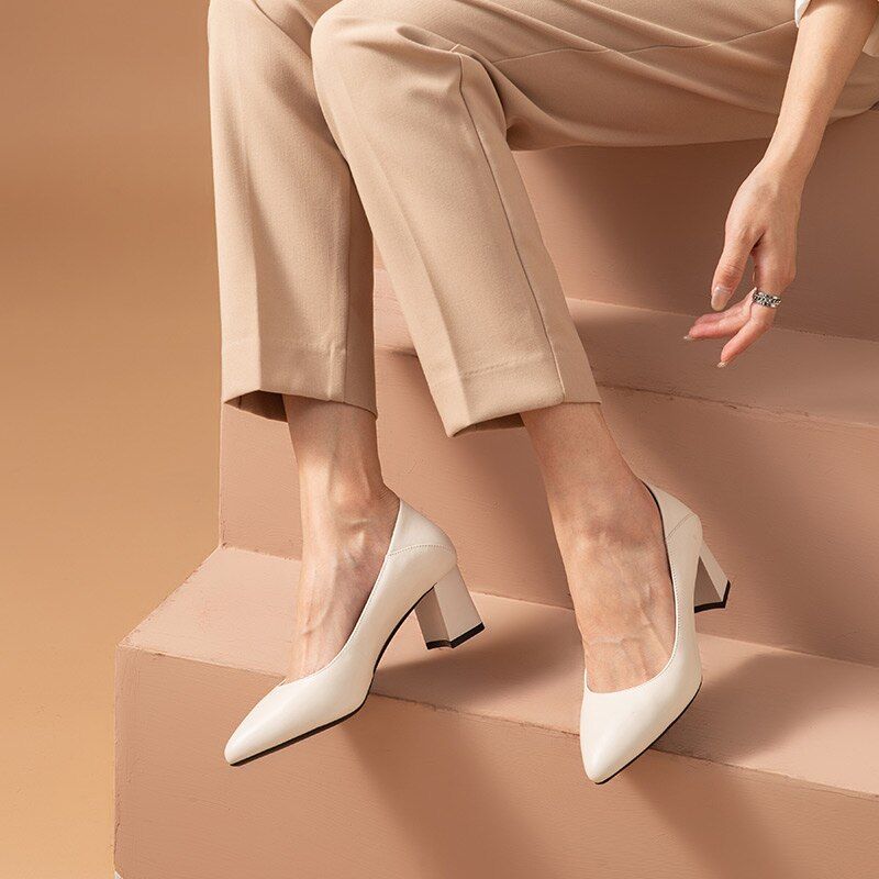 Dai Dames Leren Pumps Schoenen - Zwart