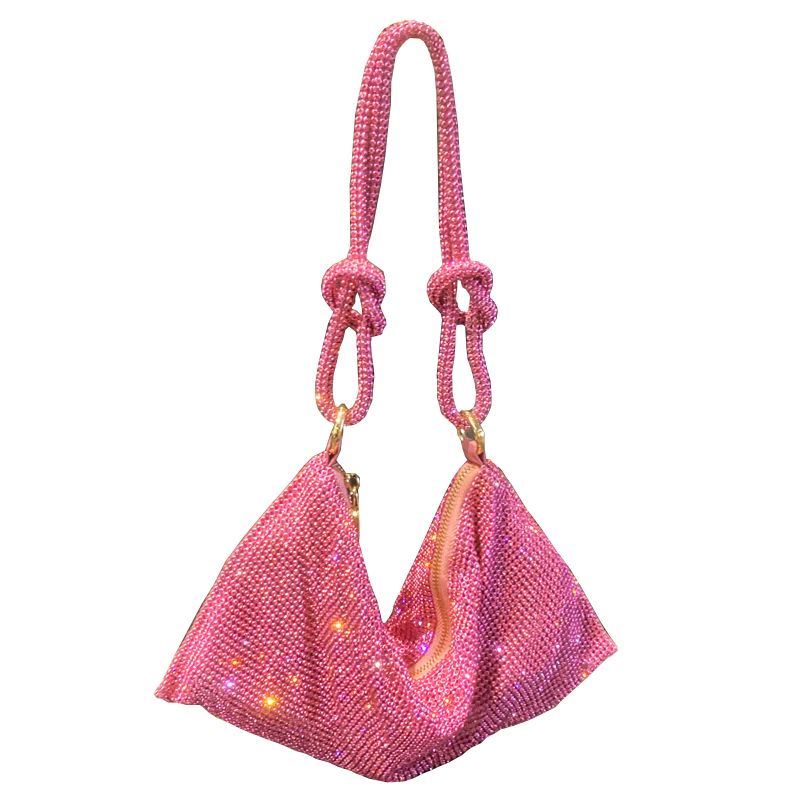 Dakota Dames Handtas Met Luxe Strass - Roze