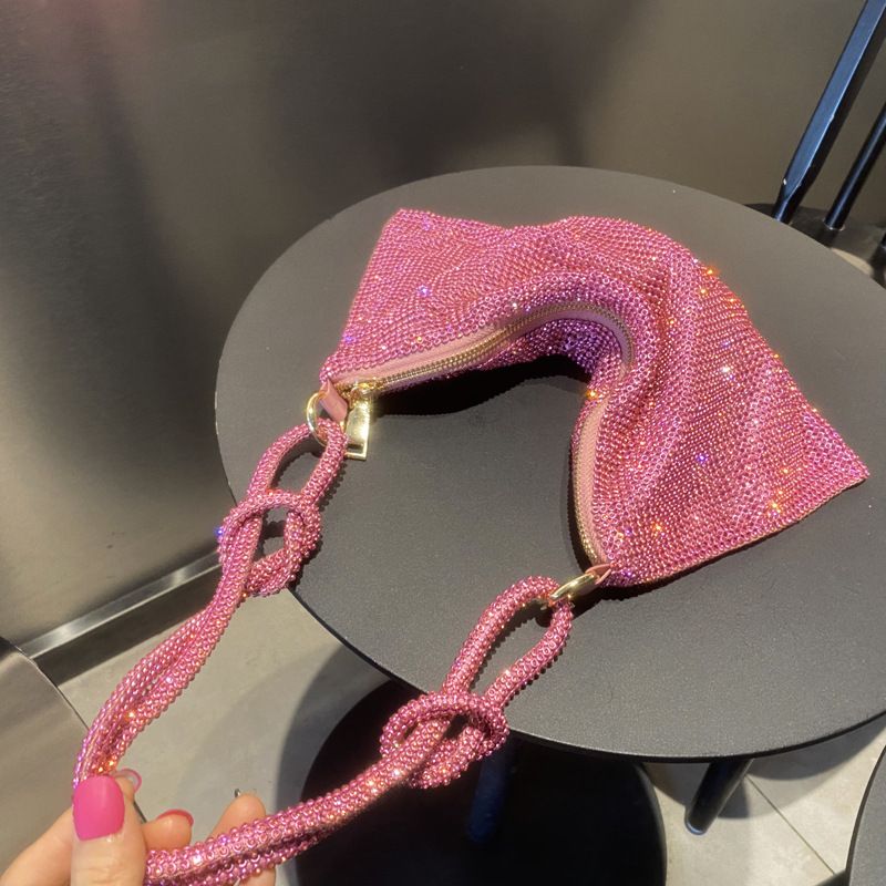 Dakota Dames Handtas Met Luxe Strass - Roze