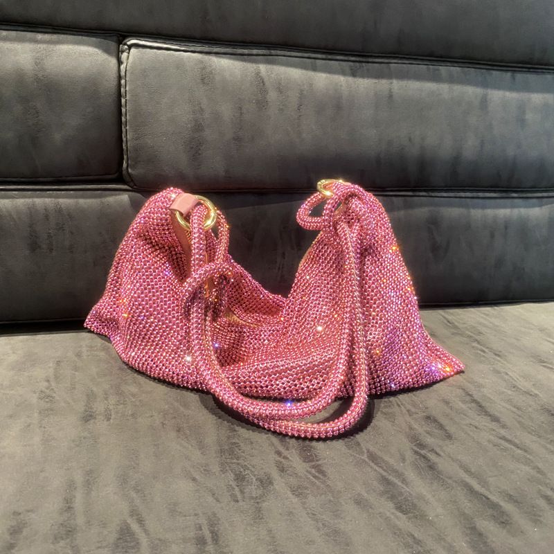 Dakota Dames Handtas Met Luxe Strass - Roze