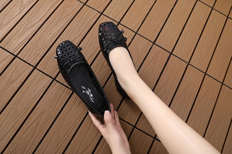 Dalena Dames Instappers Zwarte Schoenen - Zwart