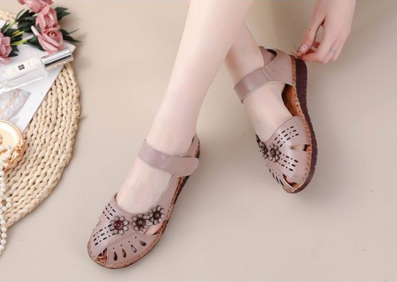 Dalena Dames Platte Sandaal - Beige