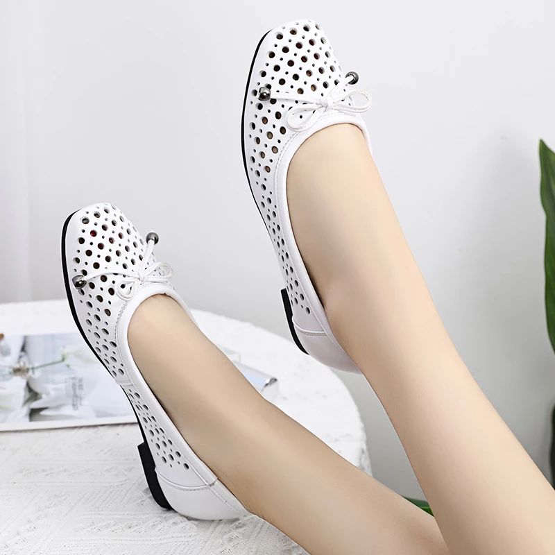 Dalena Dames Platte Schoenen - Wit