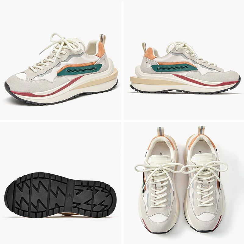 Dali Dames Veter Leren Sneaker - Balck