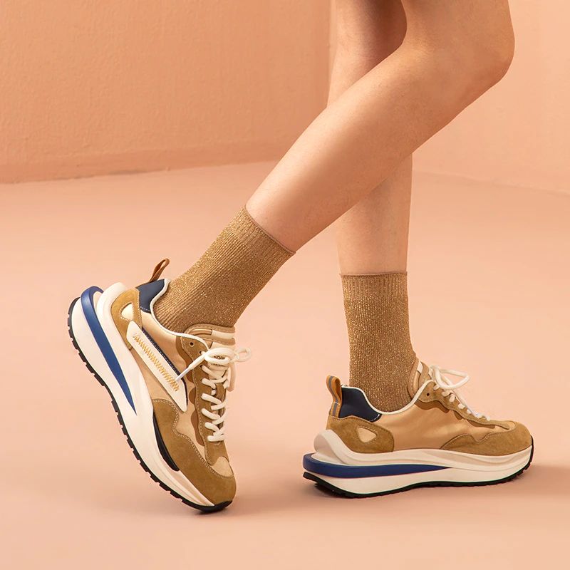 Dali Dames Veter Leren Sneaker - Balck