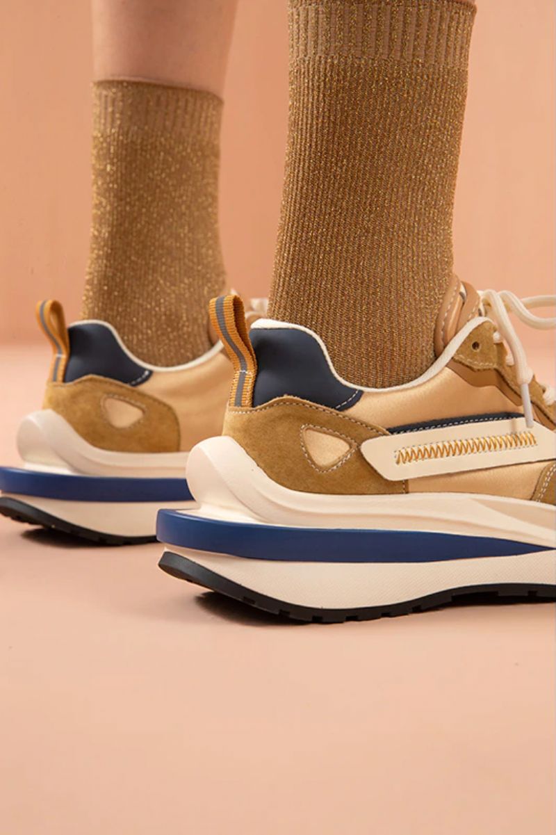 Dali Dames Veter Leren Sneaker - Balck