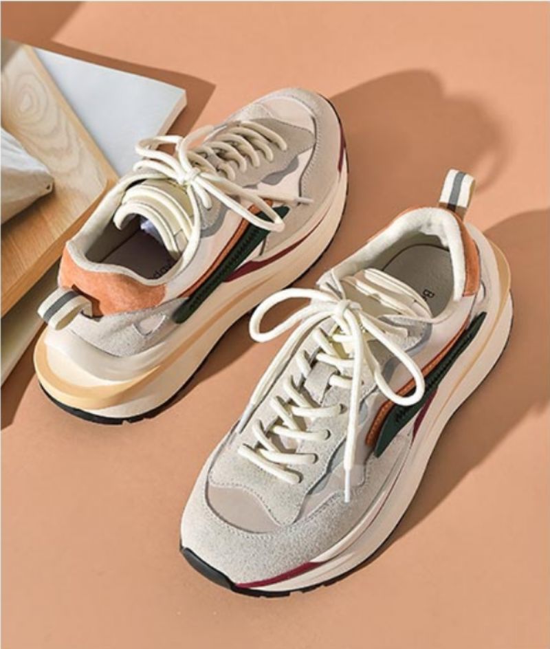 Dali Dames Veter Leren Sneaker - Balck