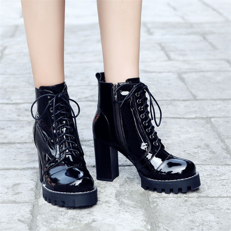 Darling Dames Herfst Platform Laarzen - Zwart