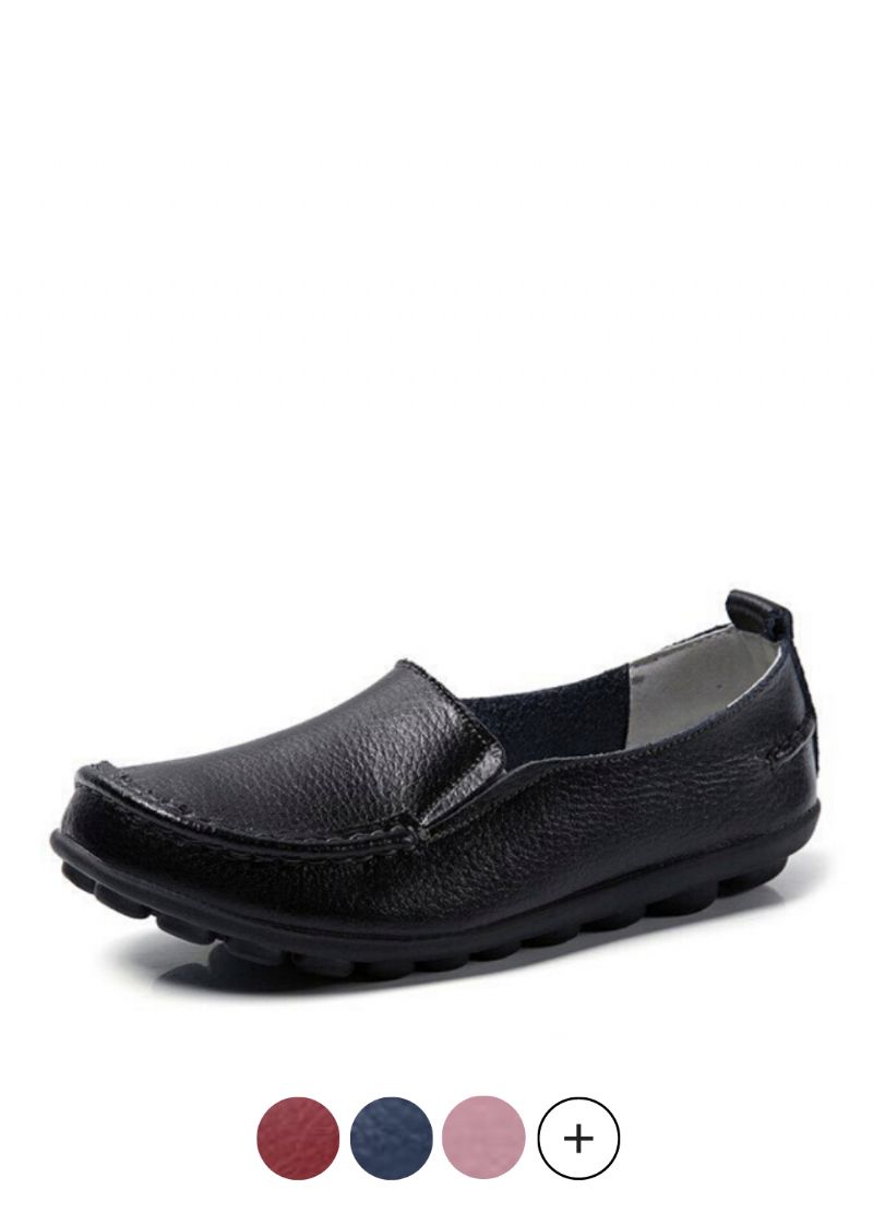 Debbie Dames Leren Loafers Schoenen Slip-on