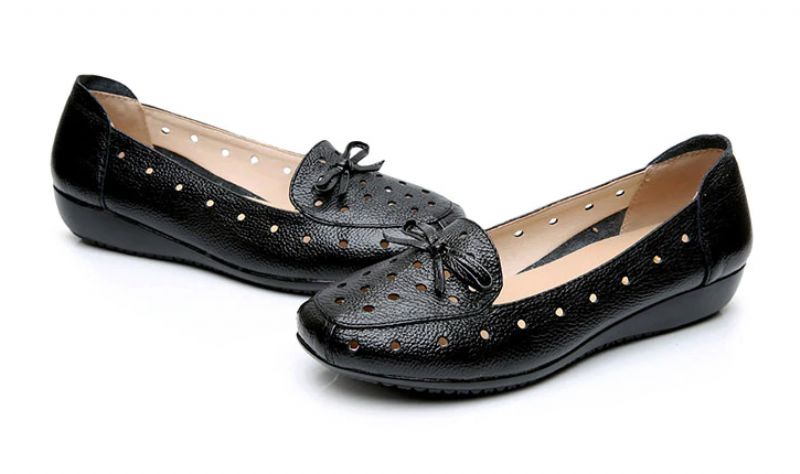 Delfina Dames Loafer Zwarte Schoenen - Groen Hol