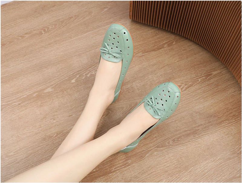 Delfina Dames Loafer Zwarte Schoenen - Groen Hol