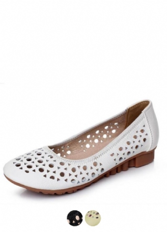 Delfina Dames Platte Leren Schoenen