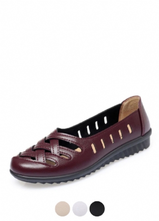 Delu Dames Comfortabele Leren Loafer Schoenen