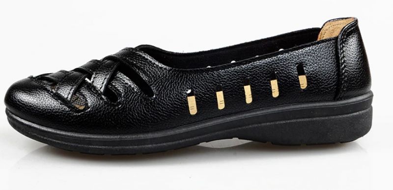Delu Dames Loafer Zwarte Schoenen - Zwart