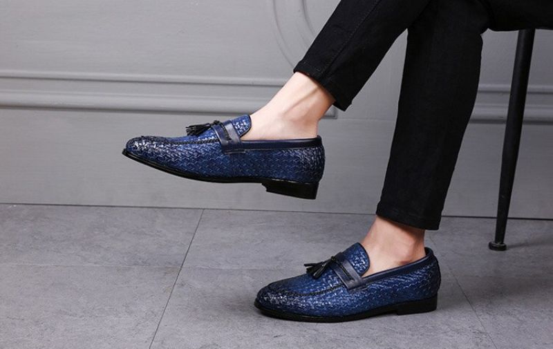 Delvet Heren Loafers Luxe Schoenen - Blauw