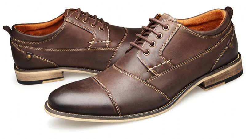 Demetrio Heren Casual Oxford - Koffie