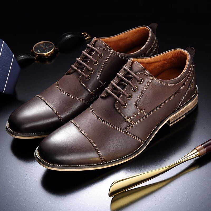Demetrio Heren Casual Oxford - Koffie