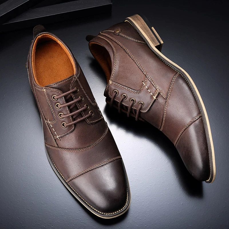Demetrio Heren Casual Oxford - Koffie