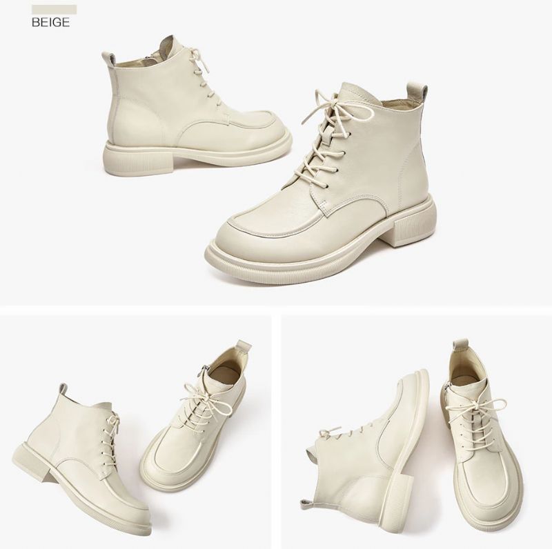 Denis Dames Leren Laarzen - Beige
