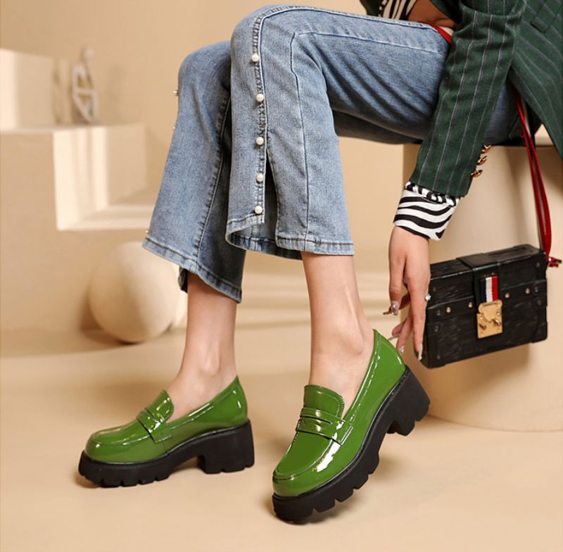 Deyna Dames Platform Schoenen - Groen