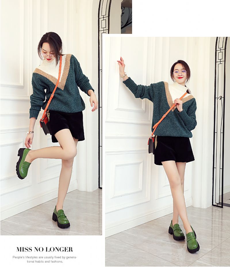 Deyna Dames Platform Schoenen - Groen