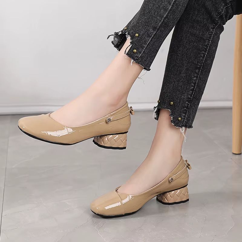 Diana Dames Jurk Patent Leren Pumps - Zwart