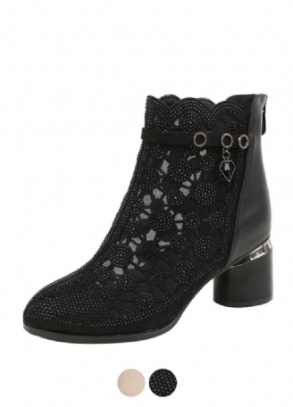 Dianne Dames Mesh Strass Mode Laarzen