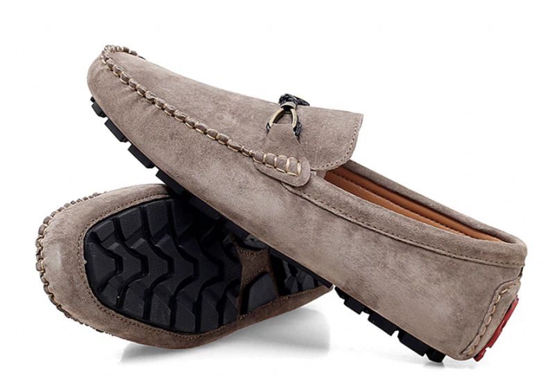 Diler Heren Loafers Suède Schoenen - Khaki