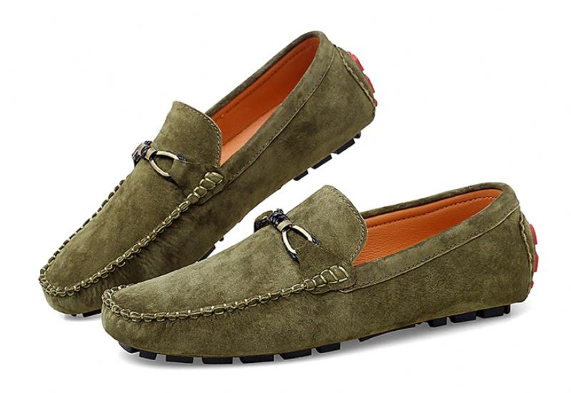 Diler Heren Loafers Suède Schoenen - Khaki
