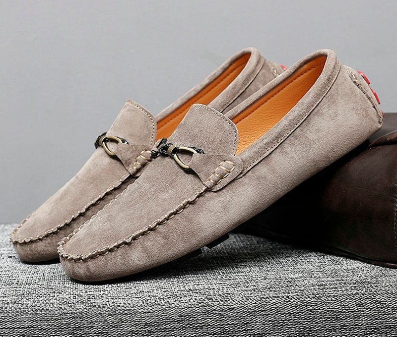 Diler Heren Loafers Suède Schoenen - Khaki