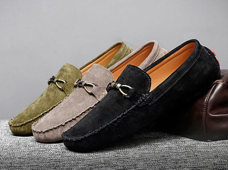 Diler Heren Loafers Suède Schoenen - Khaki