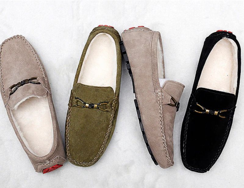 Diler Heren Loafers Suède Schoenen - Khaki