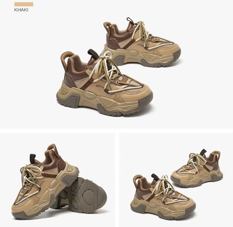 Dimou Dames Mesh Platform Sneakers - Beige