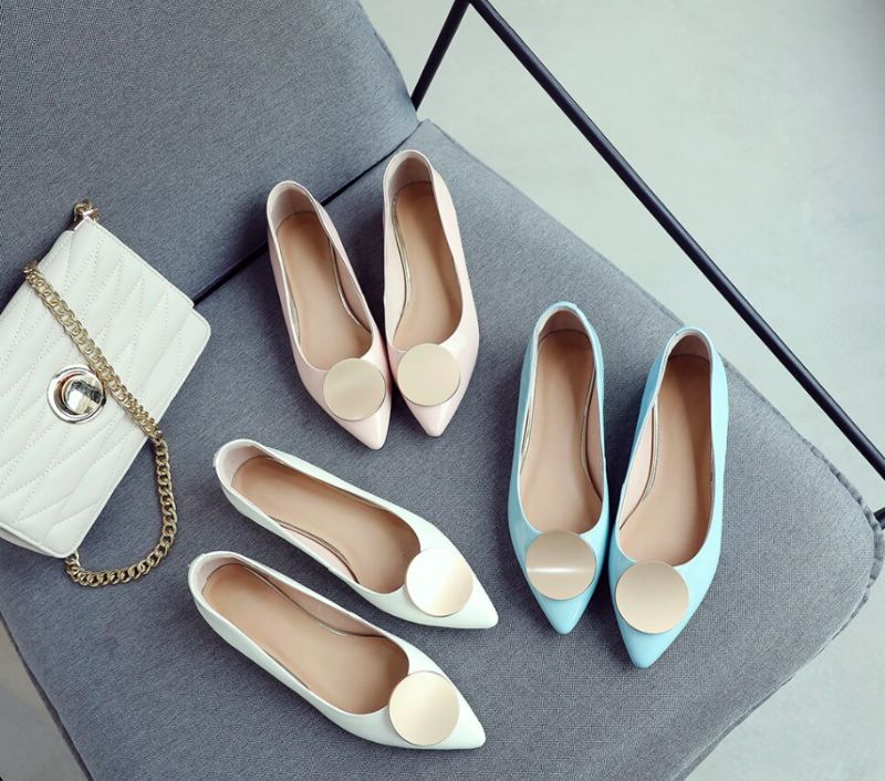Dinora Dames Platte Schoenen - Lichtblauw