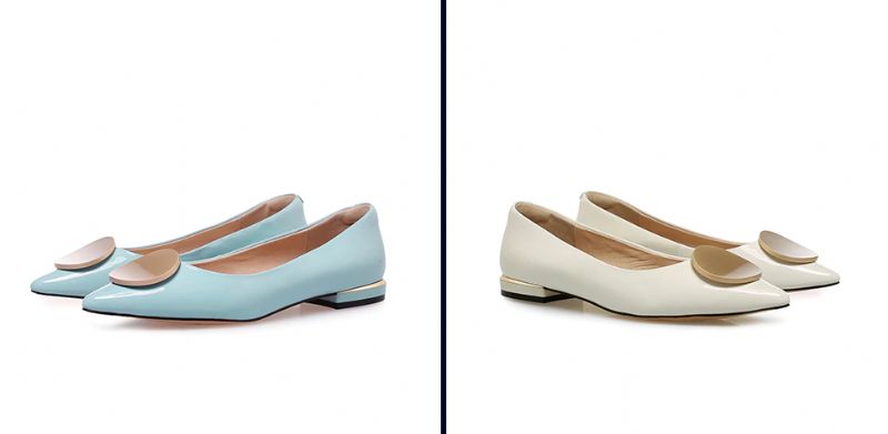 Dinora Dames Platte Schoenen - Lichtblauw