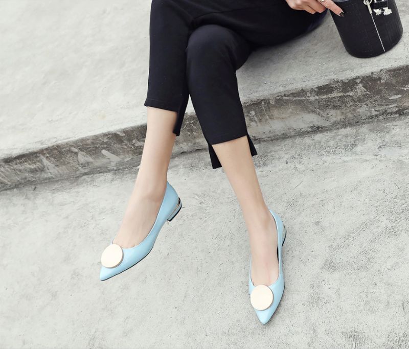 Dinora Dames Platte Schoenen - Lichtblauw