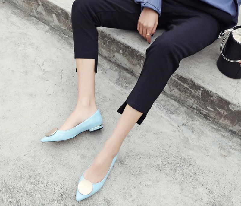 Dinora Dames Platte Schoenen - Lichtblauw