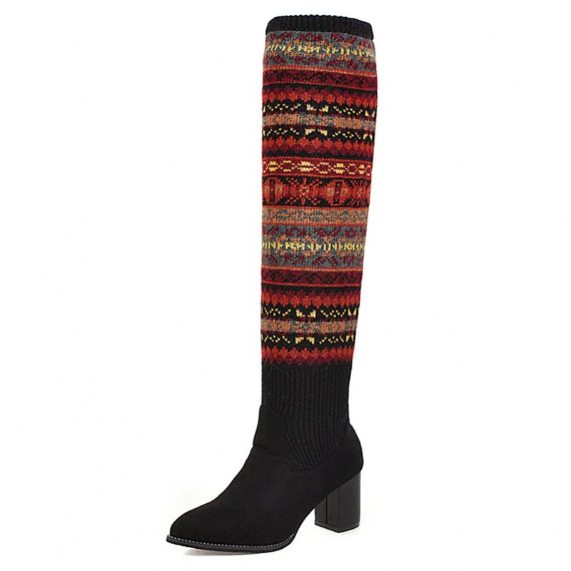Dita Dames Herfst Winter Warme Lange Laarzen - Groen