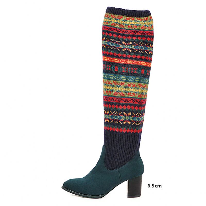 Dita Dames Herfst Winter Warme Lange Laarzen - Groen