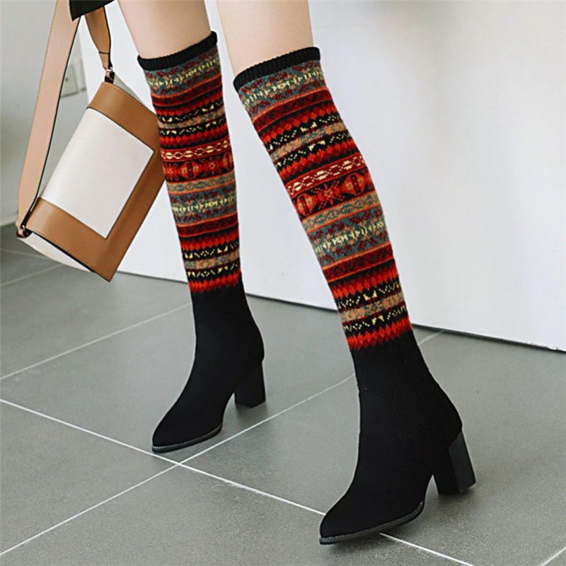 Dita Dames Herfst Winter Warme Lange Laarzen - Groen