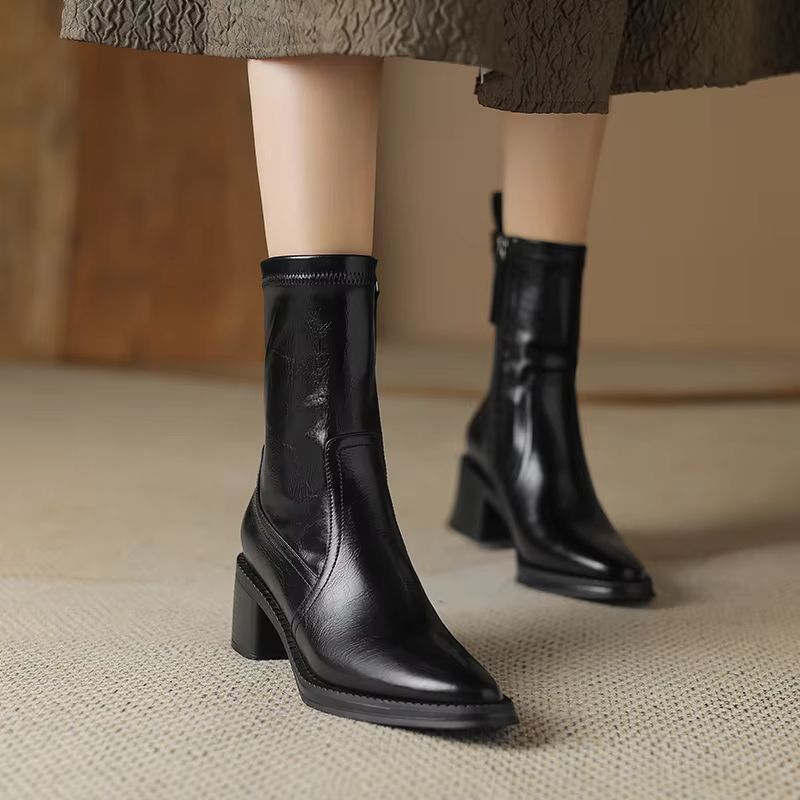Doly Dames Herfst Mid Calf Laarzen - Zwart