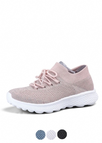 Dominga Dames Sneaker Ademende Veterschoenen Sport Platte Schoenen