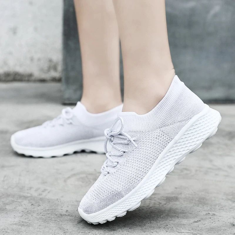 Dominga Dames Sneaker Ademende Veterschoenen Sport Platte Schoenen - Roze