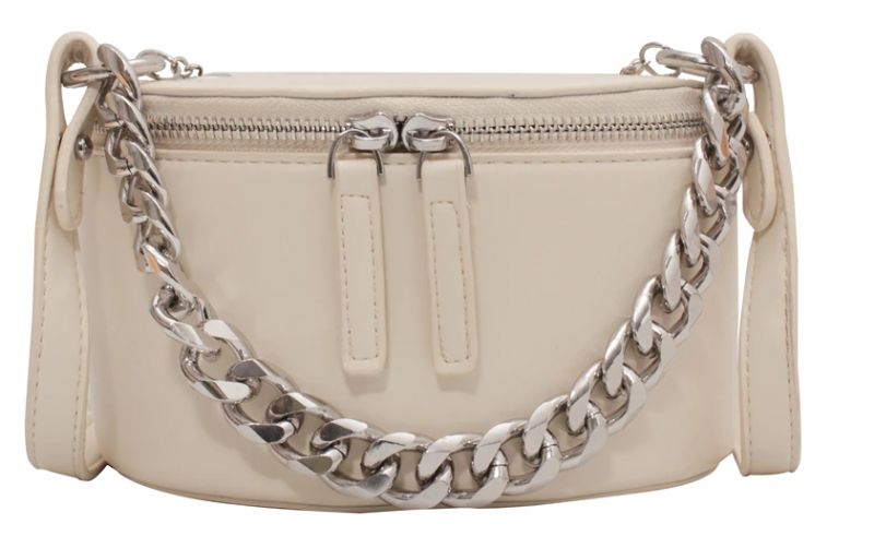 Donna Dames Mini Leren Ketting Handtas - Beige