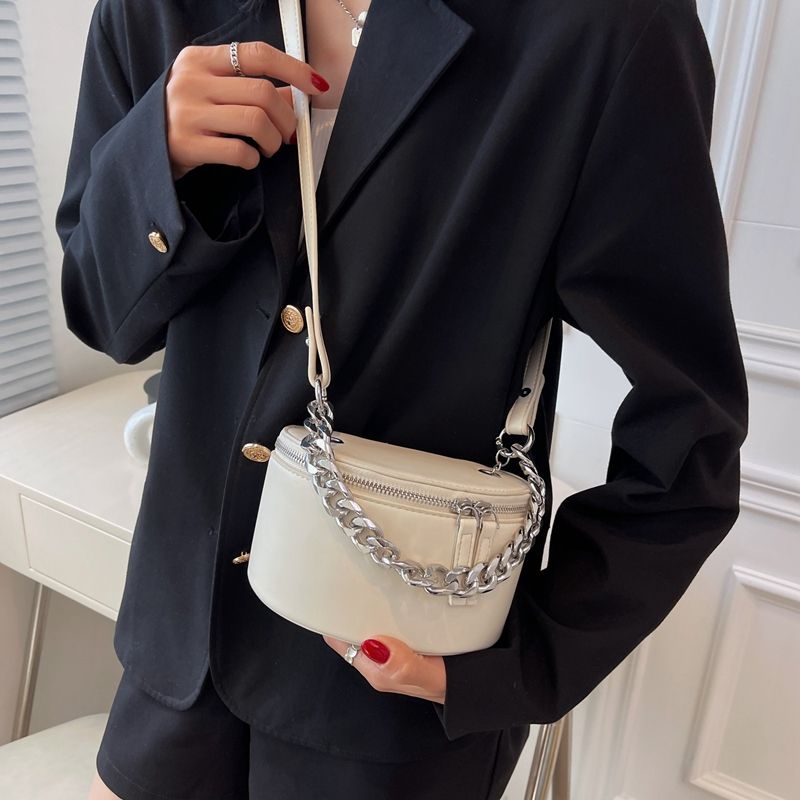 Donna Dames Mini Leren Ketting Handtas - Beige